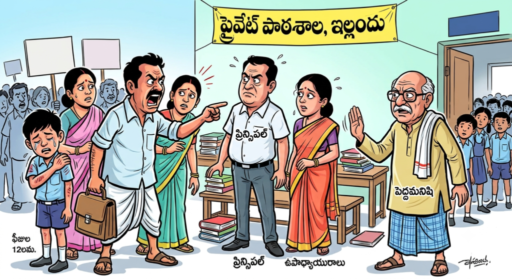 ఇల్లందు ప్రైవేట్ పాఠశాలలో దారుణం: విద్యార్థిపై ప్రిన్సిపల్, టీచర్ తీవ్ర విచక్షణారహిత దాడి