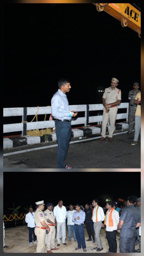 బాసర బ్రిడ్జి వద్ద గణేష్ నిమజ్జన బందోబస్తు ఏర్పాట్లను పర్యవేక్షించిన నిజామాబాద్ పోలీస్ కమిషనర్