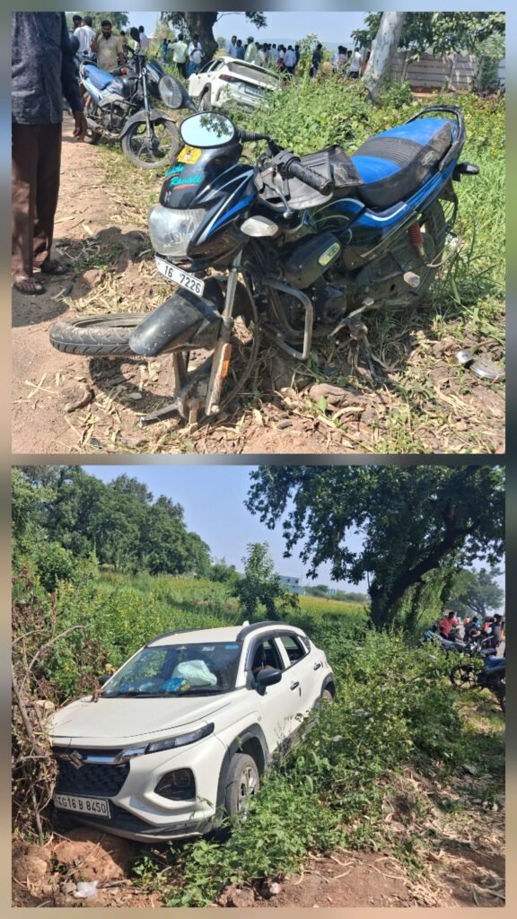 *మల్లారం వద్ద ఘోర రోడ్డు ప్రమాదం.. బైకర్‌కు తీవ్ర గాయాలు